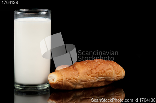 Image of Milk and croissant