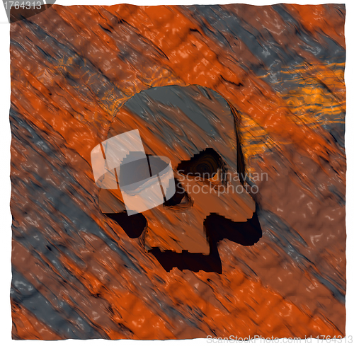 Image of skull on colorful background
