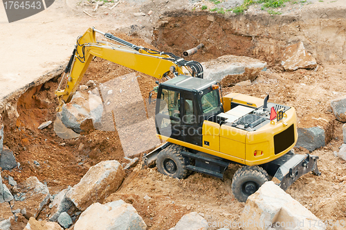 Image of Yellow Excavator