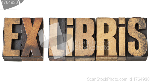 Image of ex libris in wood type