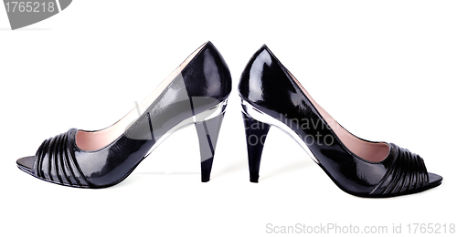 Image of Women's black high-heeled shoes