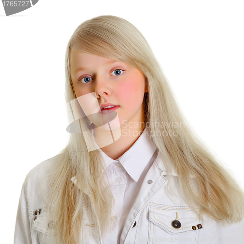 Image of Portrait of young blonde girl