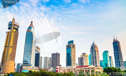 Image of District Shanghai downtown skyscraper