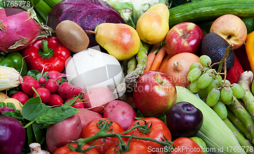 Image of Healthy fruits and vegetables