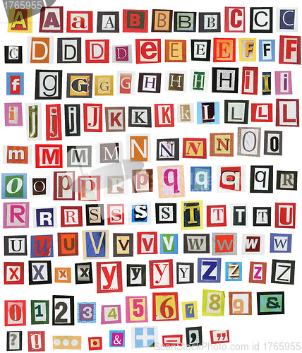 Image of Newspaper alphabet