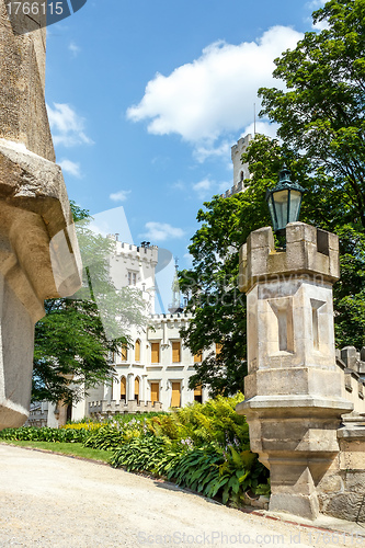 Image of Famous white castle Hluboka nad Vltavou