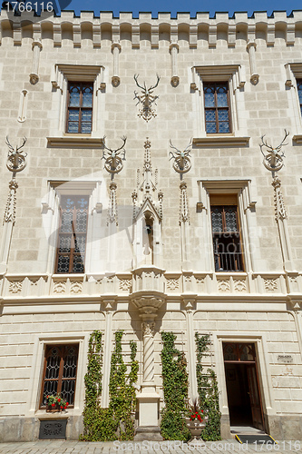 Image of Famous white castle Hluboka nad Vltavou