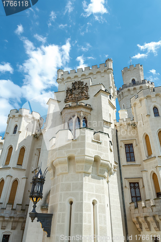 Image of Famous white castle Hluboka nad Vltavou