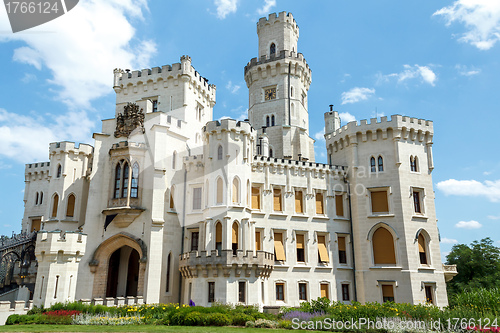 Image of Famous white castle Hluboka nad Vltavou