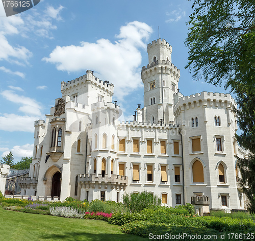 Image of Famous white castle Hluboka nad Vltavou