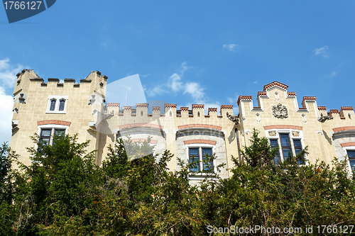 Image of Famous white castle Hluboka nad Vltavou