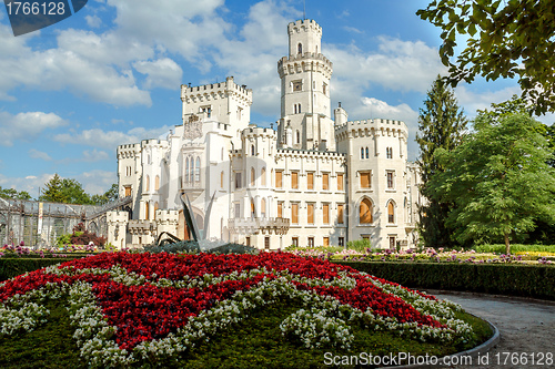 Image of Famous white castle Hluboka nad Vltavou