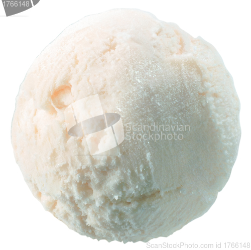 Image of Scoop of vanilla ice cream with clipping path