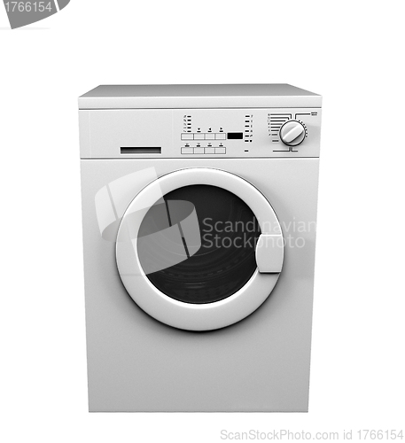 Image of white washing machine isolated on white background