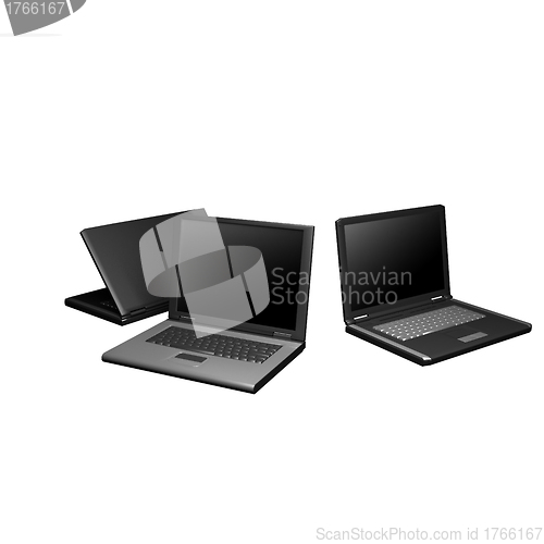 Image of black laptops 3d model