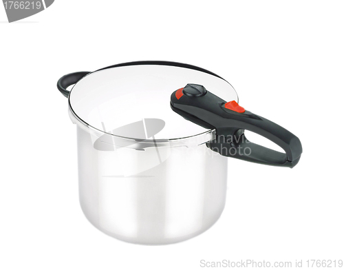 Image of A stainless pan isolated on a white background