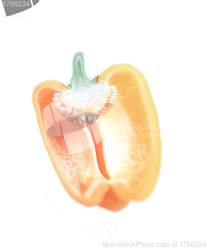 Image of orange bell pepper isolated on a white