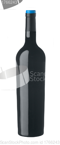 Image of Red wine bottle isolated on white background