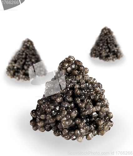 Image of black caviar on white background