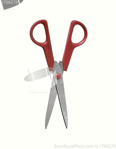 Image of Red scissors isolated on the white background