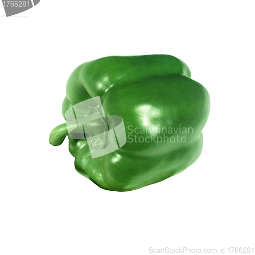 Image of fresh green paprika isolated on white
