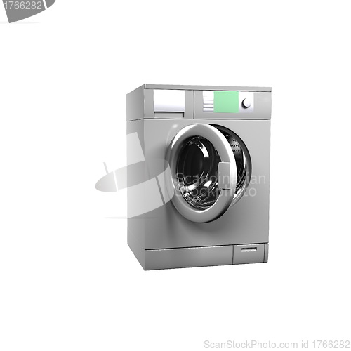 Image of Washing machine isolated over white - 3d render