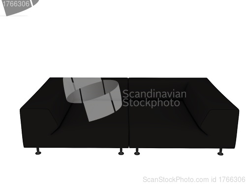 Image of black sofa isolated on white background