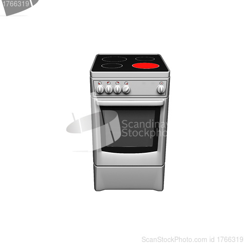 Image of Silver free standing cooker.