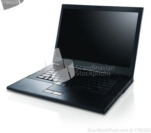 Image of Black netbook isolated on white