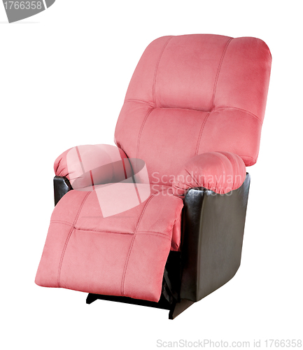 Image of Pink modern armchair isolated on white