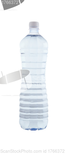 Image of Stock image of purified water bottle over white background