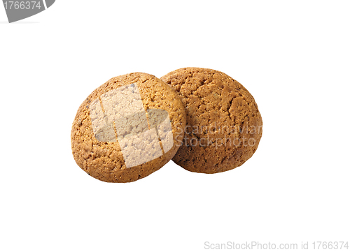 Image of sweet brown cookie isolated on white background