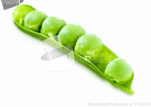 Image of peas isolated on white