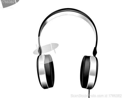 Image of Black headphones isolated on a white background