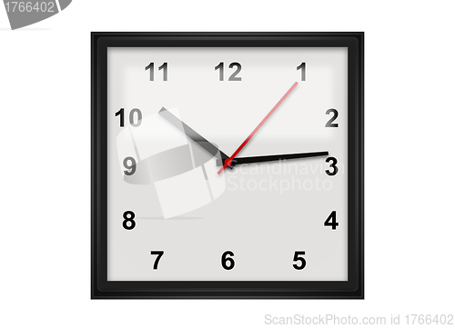 Image of time concept with watch or clock on white wall