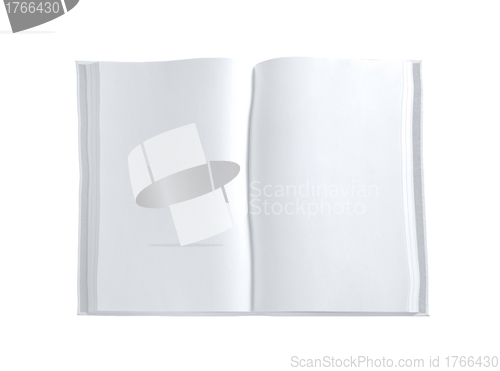 Image of White opened book with blank pages