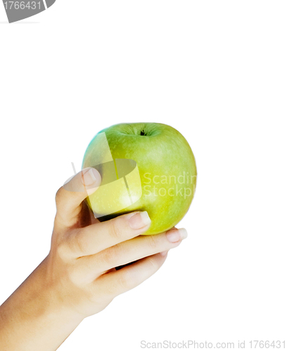 Image of apple in woman hands