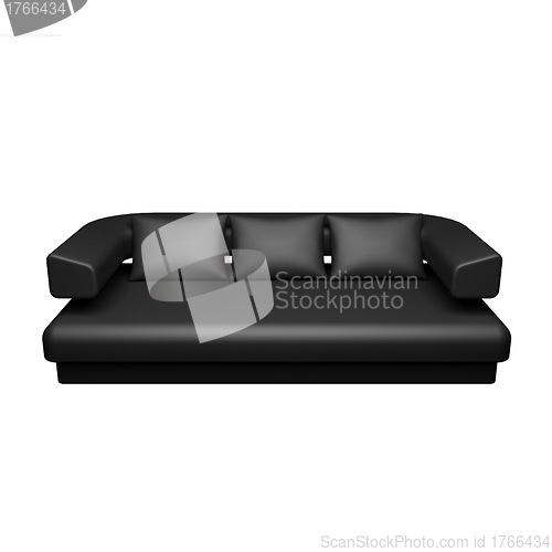 Image of black sofa isolated on white background