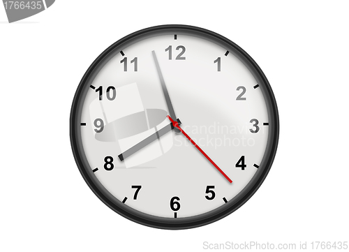 Image of time concept with watch or clock on white wall