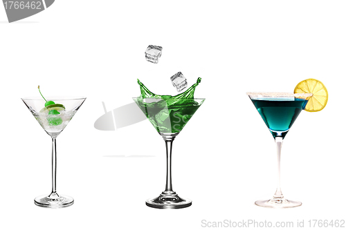 Image of Different glasses with alcoholic drinks