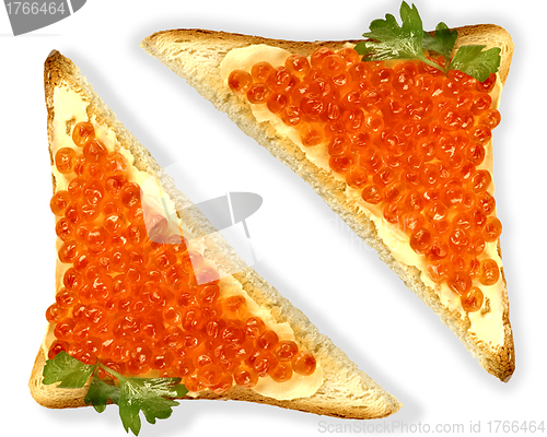 Image of Red caviar sandwich