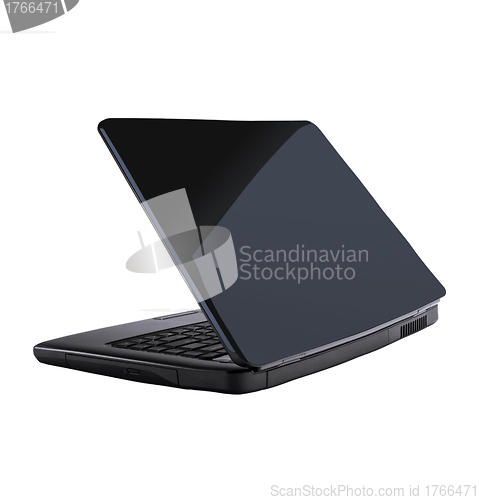 Image of Black netbook isolated on white