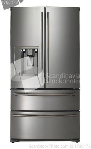 Image of clipping path of freezer on the plain background