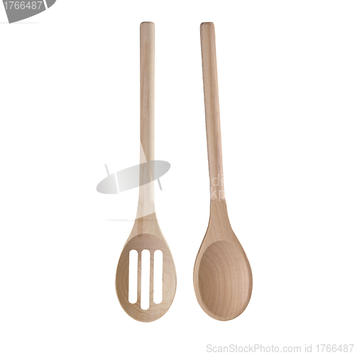 Image of Wooden cooking utensils isolated