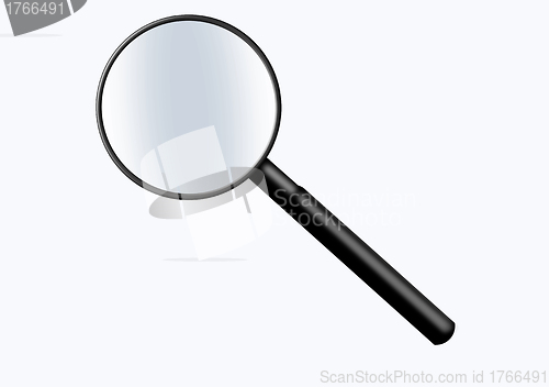 Image of Illustration of a magnifying glass over white background