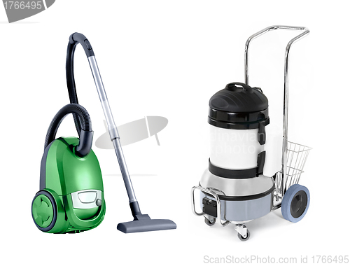 Image of modern with vintage vacuum cleaner