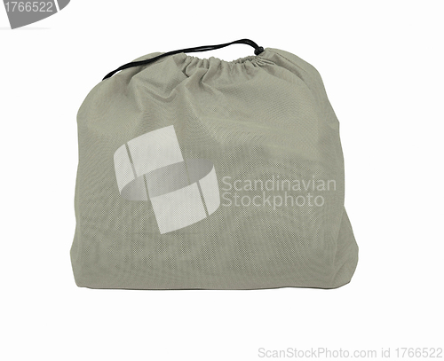 Image of White cotton bag on white isolated background.