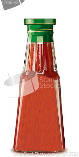 Image of Glass bottle of ketchup