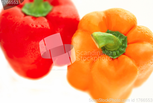 Image of Red and yellow sweet pepper