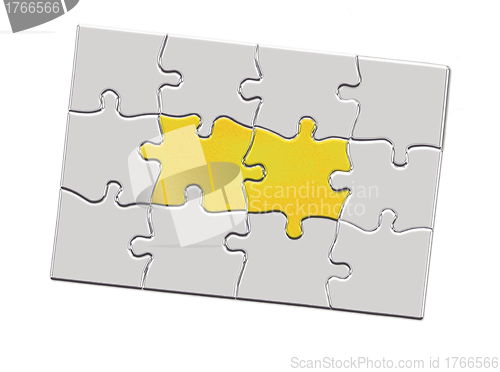 Image of Jigsaw puzzle piece with keyhole